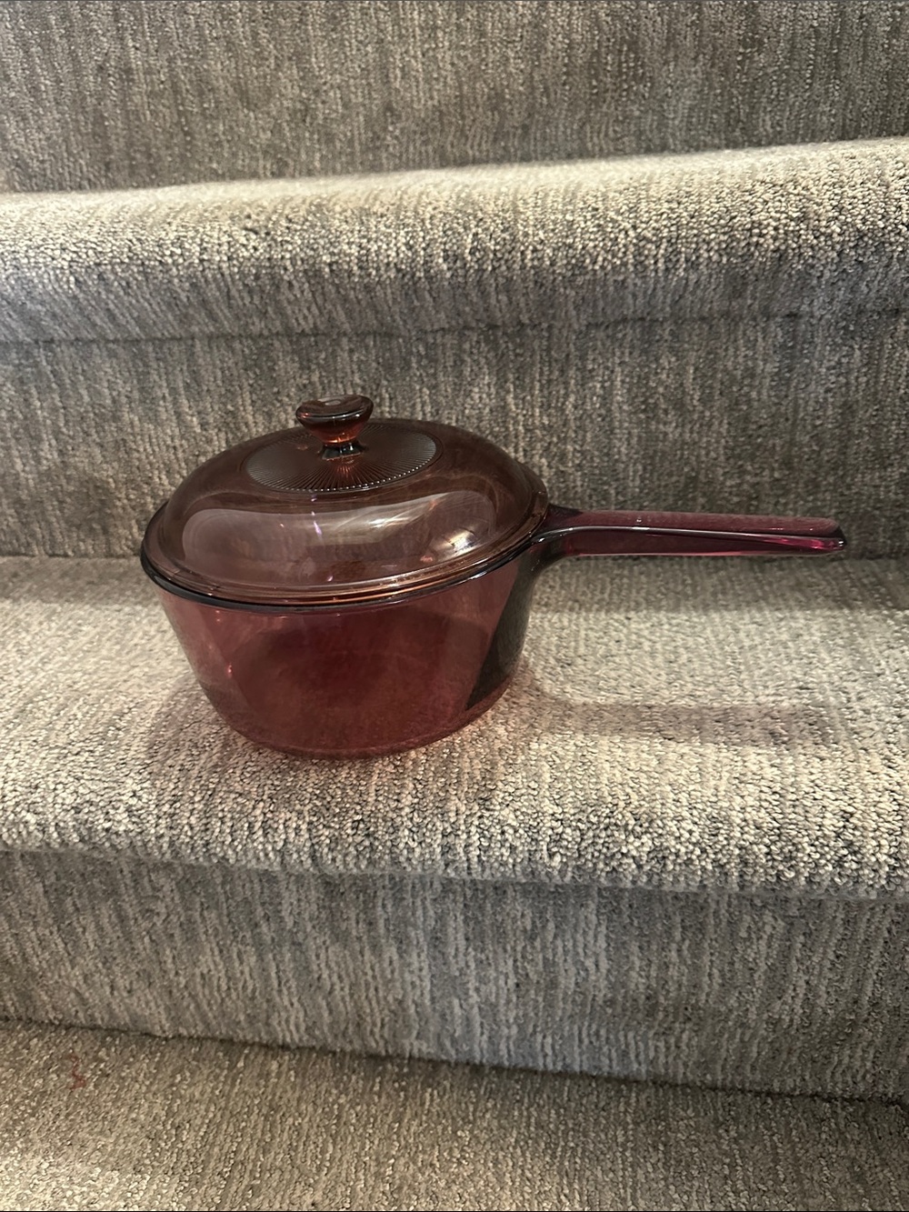 Pyrex CORNING WARE VISION Cranberry Cookware 1L Saucepan Pot w Lid